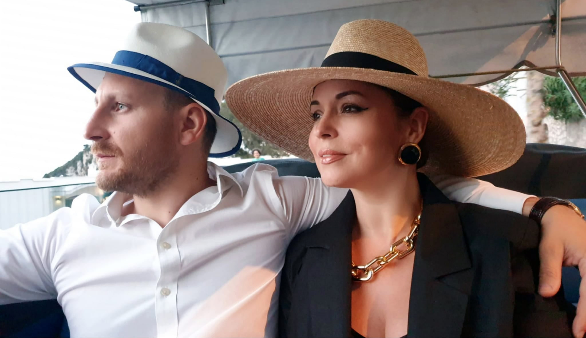 Andreea Marin alături de iubitul ei, Adrian Brâncoveanu, în anul 2021, într-o vacanță în Italia