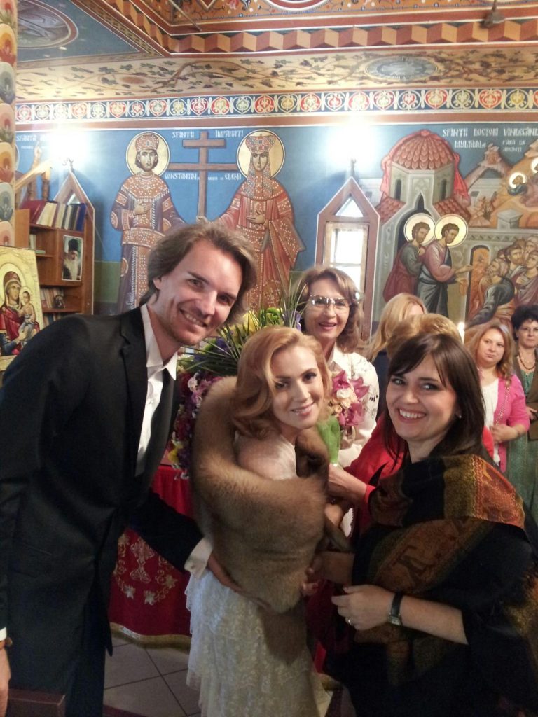 Alături de soție și de mătușa lui, Angela, la un eveniment de familie