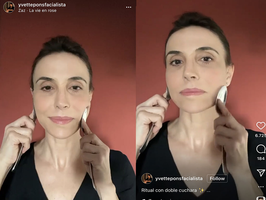 Masajul facial cu lingura.