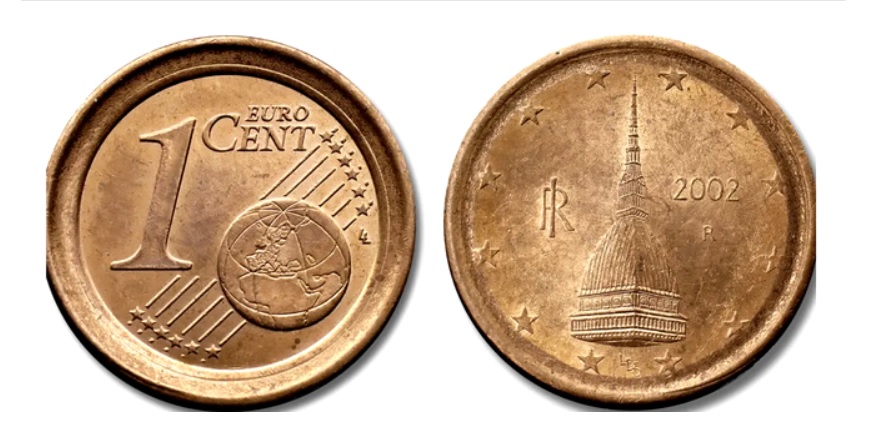 Moneda rara de 1 cent cu Mole Antonelliana pe avers
