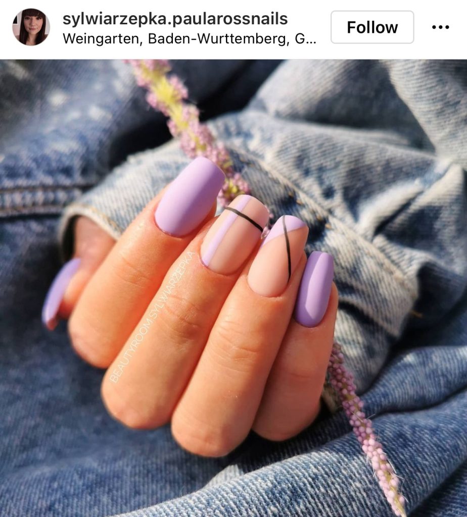 8 modele de unghii lila