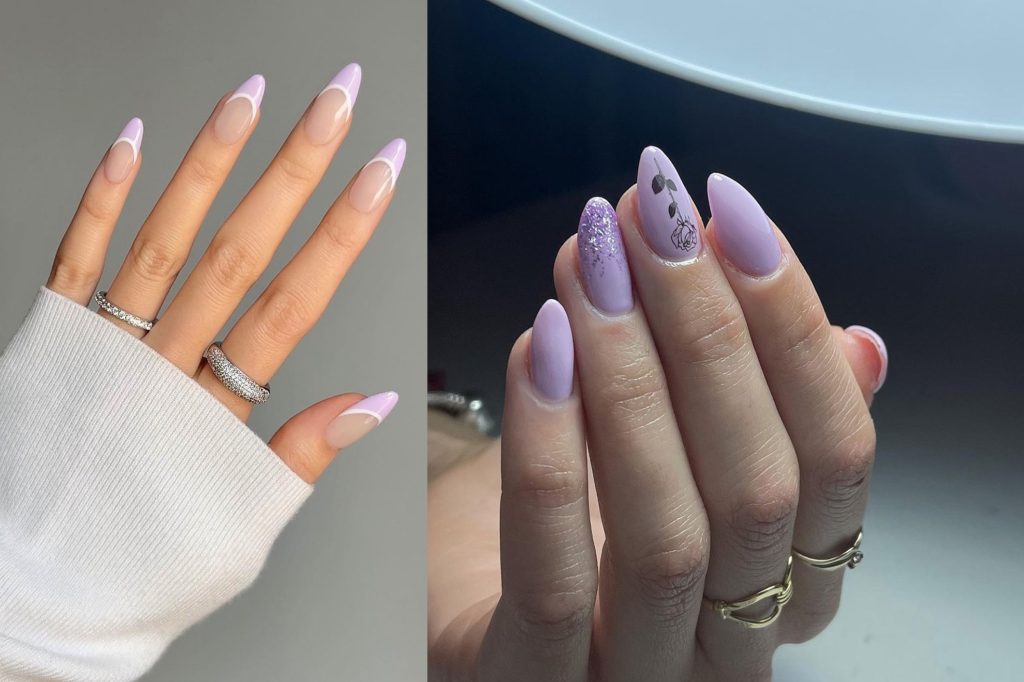 8 modele de unghii lila