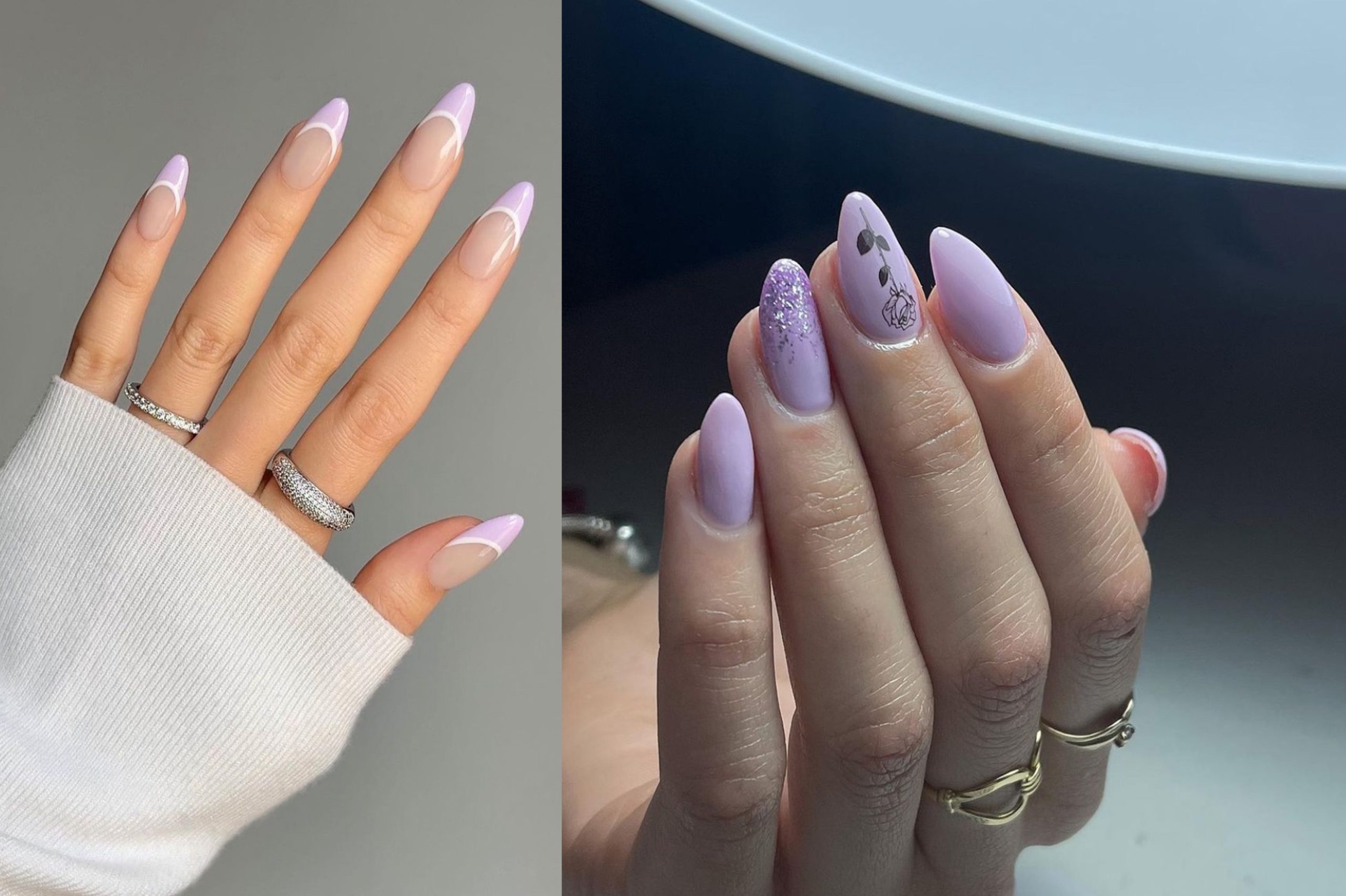 8 modele de unghii lila