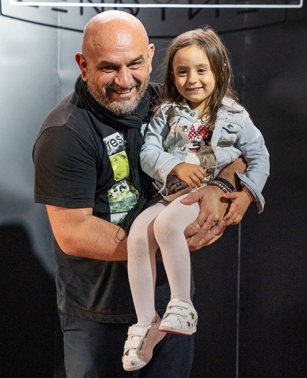 Alin Gălățescu și fiica sa, Elida