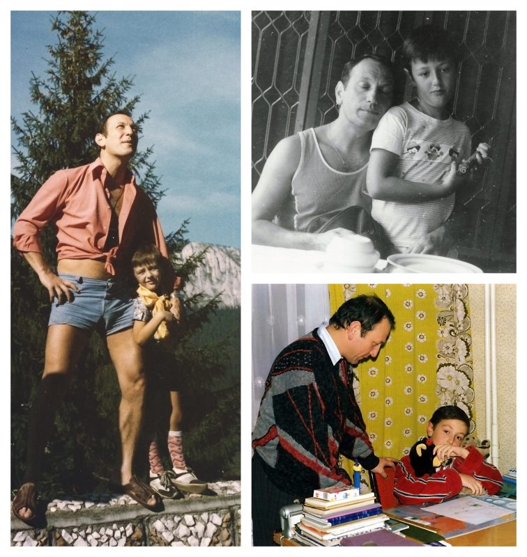 Călin Geambașu, imagini din copilărie, alături de tatăl său
