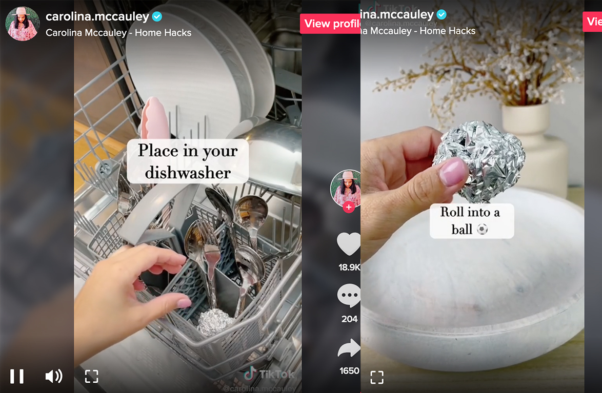 De ce să pui o bilă de folie de aluminiu în mașina de spălat vase