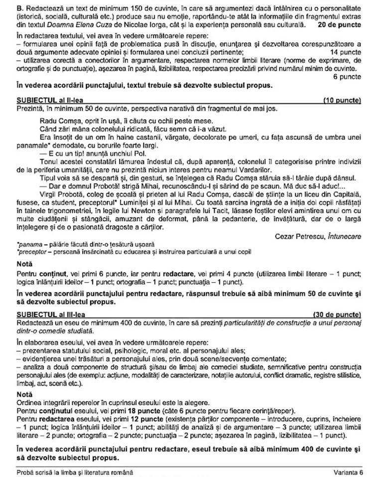 Subiecte Bacalaureat