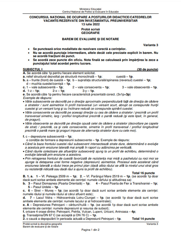 Subiecte - Geografie