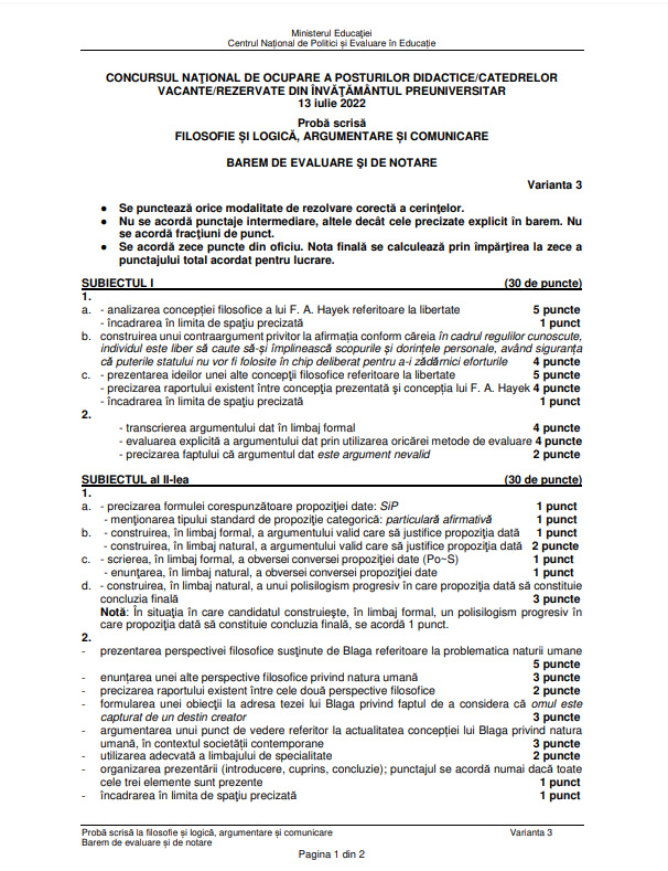 Subiecte - Filosofie