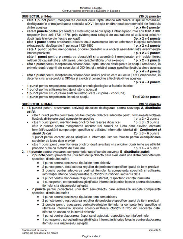 Subiecte Titularizare 2022 - Istorie