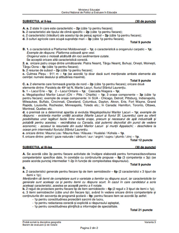 Subiecte - Geografie
