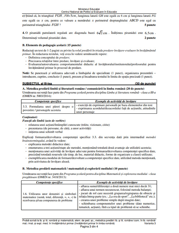 Subiecte Titularizare 2022 - Limba Română