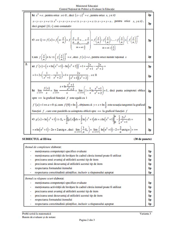 Subiecte Titularizare 2022 - Matematică