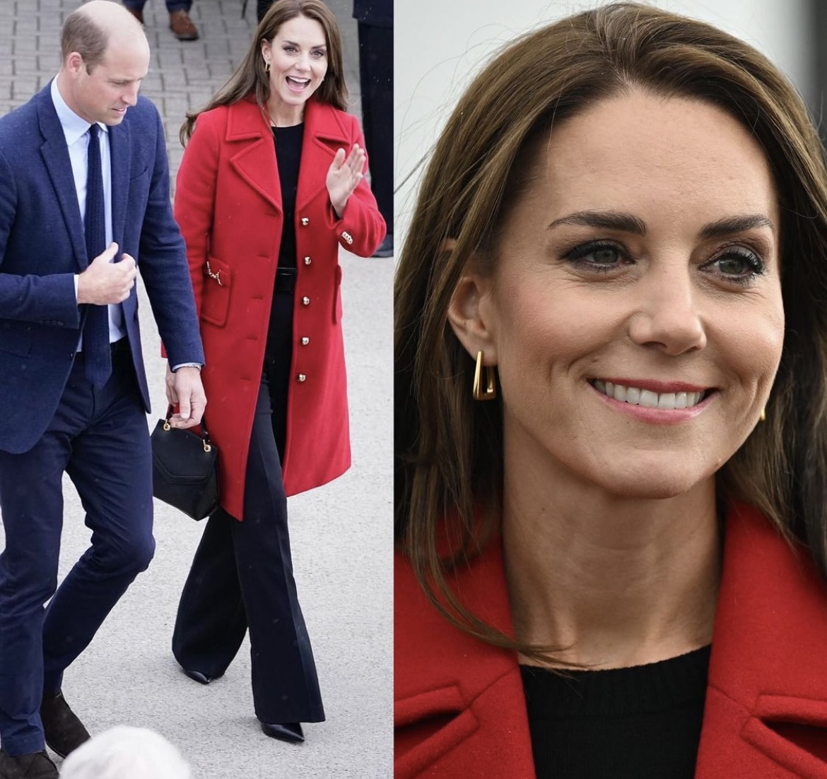 Kate Middleton, apariție fabuloasă într-un palton roșu