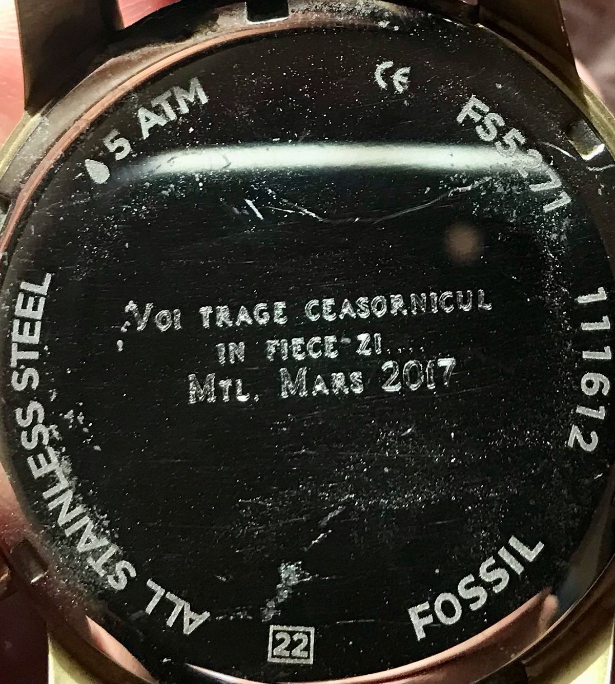 Ceasul pe care i l-a dăruit Victor Socaciu, în urmă cu 5 ani