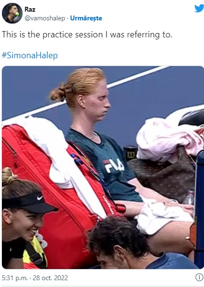 Ultima sesiune de antrenament pe care Simona Halep a efectuat-o înainte de meciul cu Daria Snigur