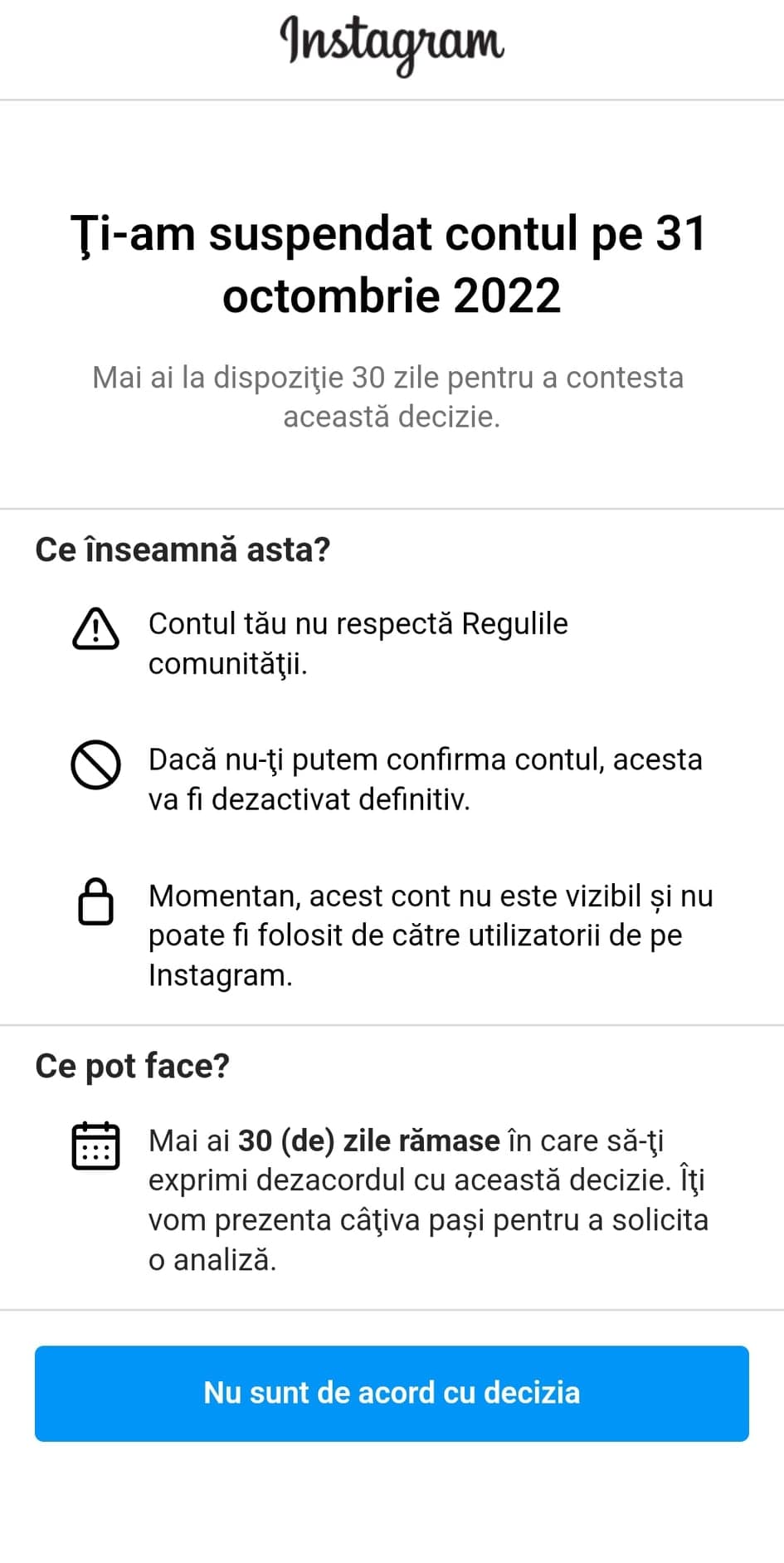 Mai mulți utilizatori au primit acest mesaj