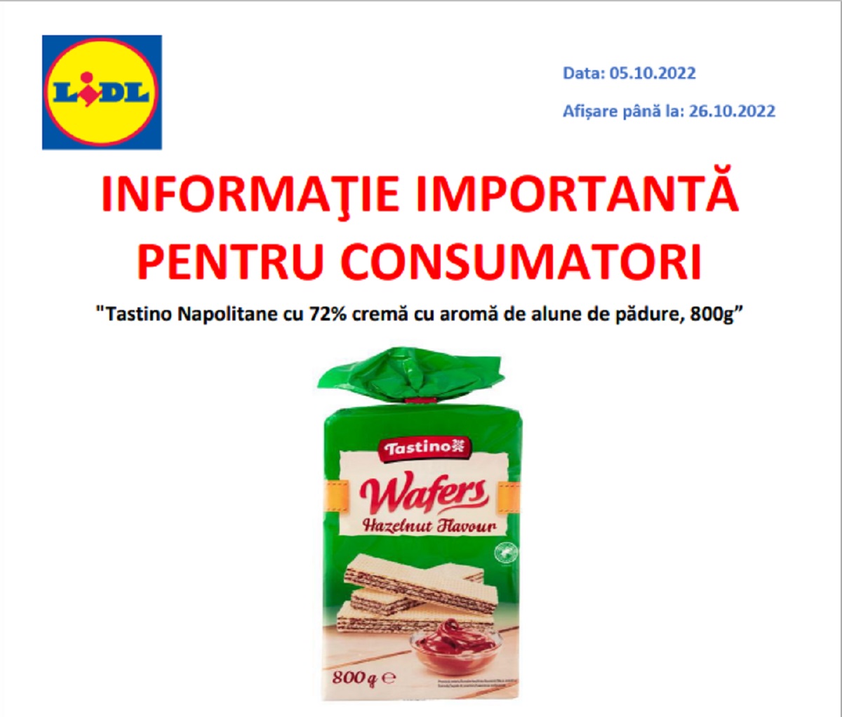 Produsul retras de la vânzare din toate magazinele LIDL