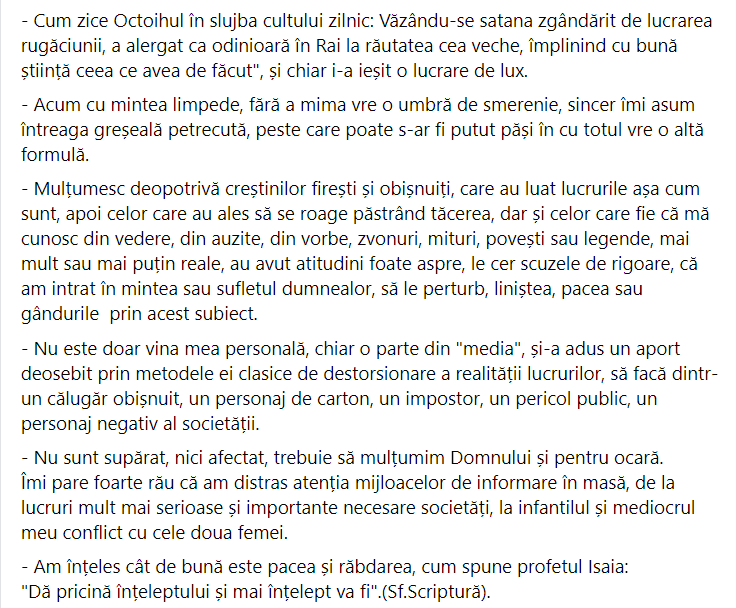 Parintele Calistrat reactie dupa scandalul urias