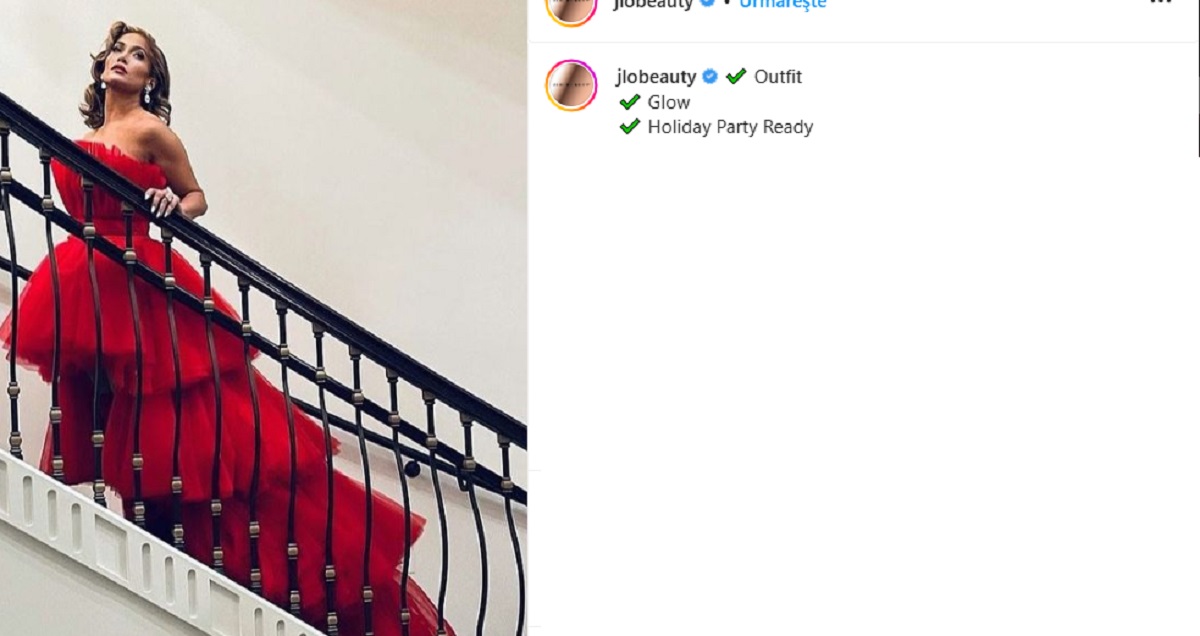 Jennifer Lopez apariție spectaculoasă într-o rochie roșie