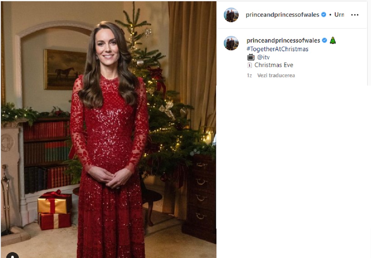 Kate Middleton, absolut fermecătoare într-o rochie roșie festivă