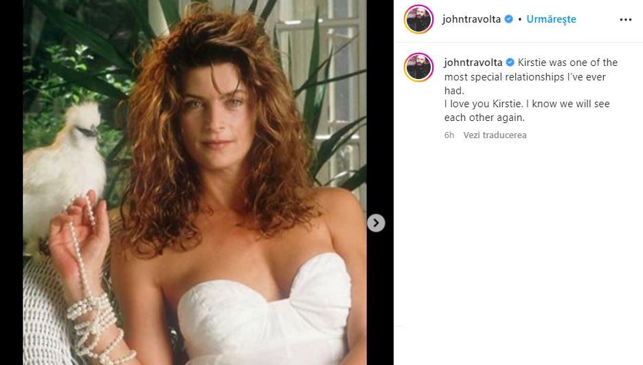Reacția lui John Travolta după ce Kirstie Alley a murit