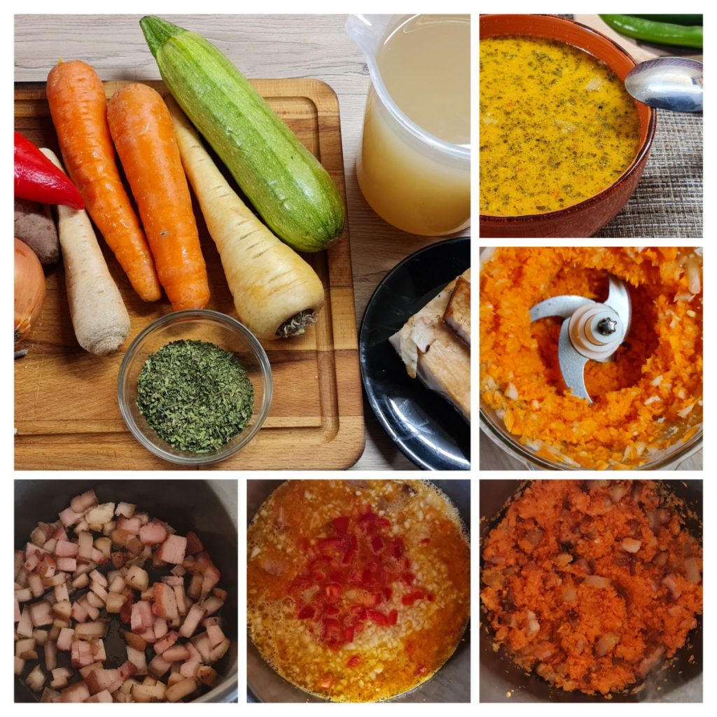 Etape de preparare Ciorbă acră de cartofi cu șuncă afumată