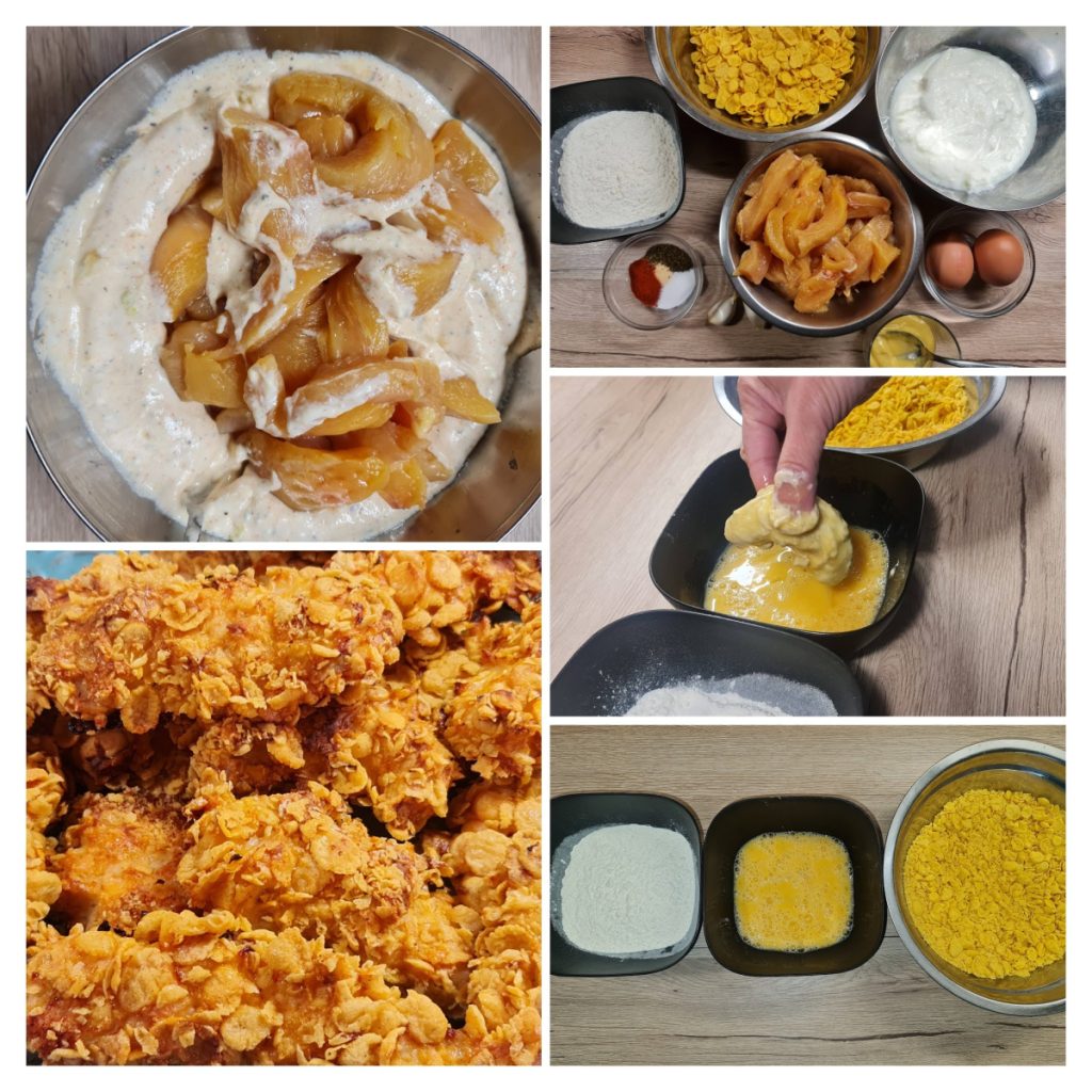 Etape de preparare Pui crocant marinat în sos de iaurt