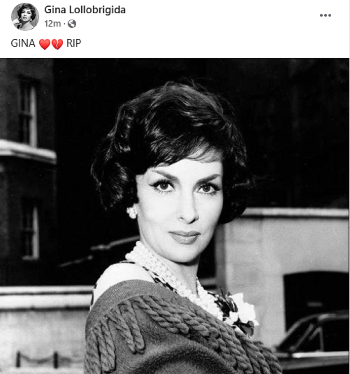 Anunțul apărut pe pagina actriței