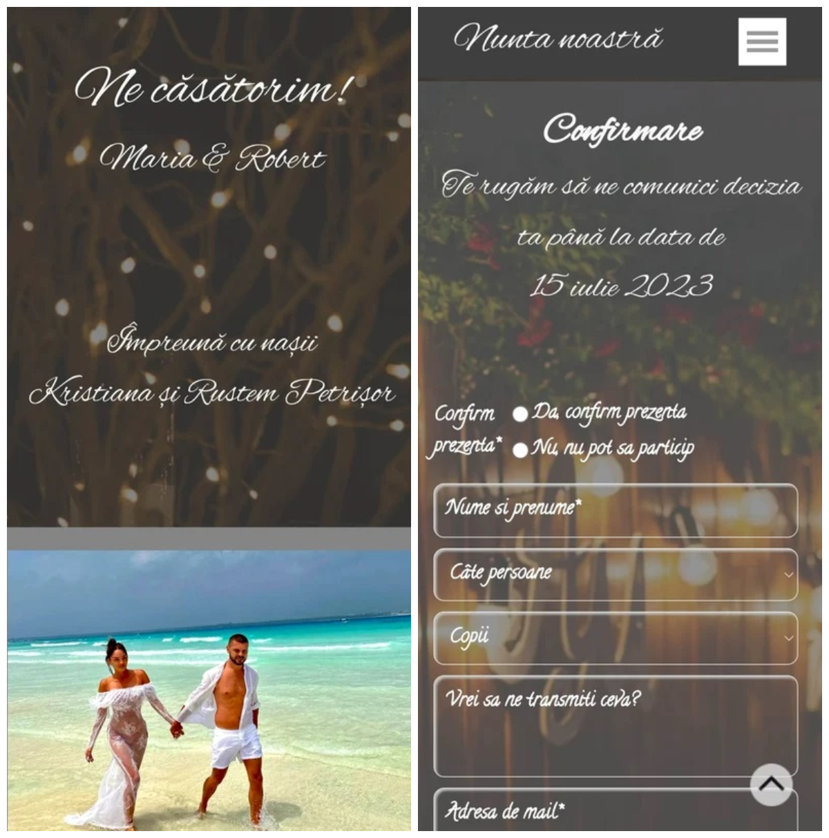 Cum arată invitația de nuntă a Mariei Constantin