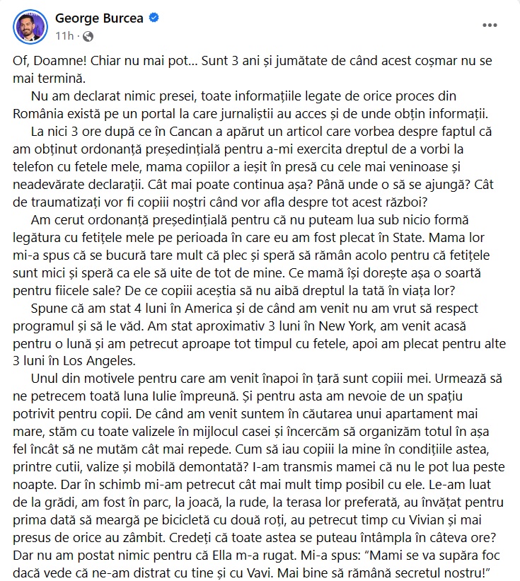 Andreea Bălan și George Burcea, din nou la cuțite! Ce spune actorul, despre pensia alimentară de 500 de lei. Sunt acuzații dure între cei doi