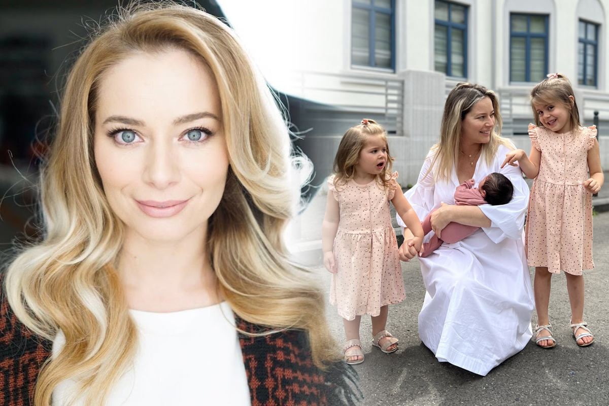 Laura Cosoi, alături de fiica cea mică pe platourile de filmare