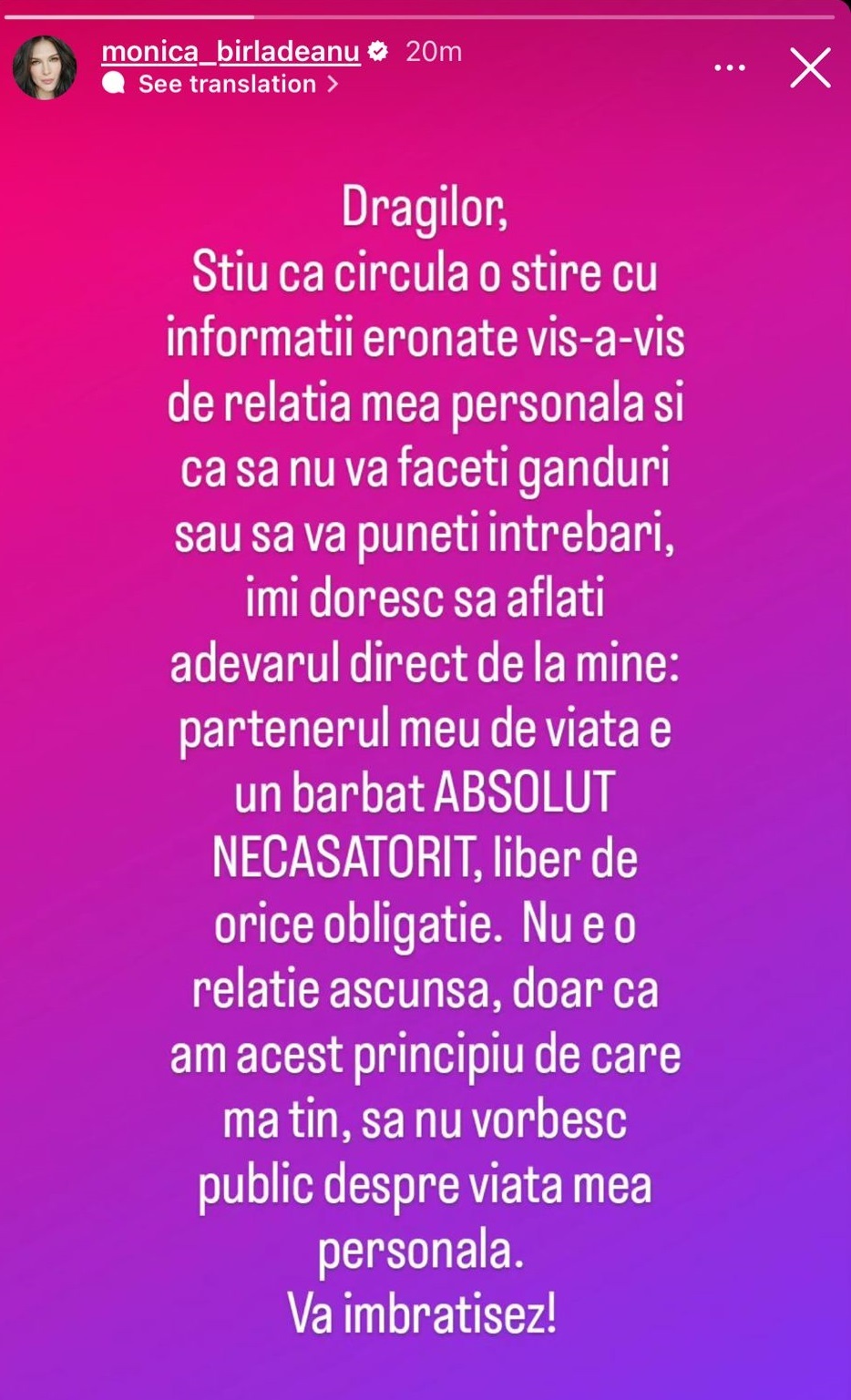 Monica Bîrlădeanu rupe tăcerea despre relația cu noul iubit, Valeriu Gheorghiță: “Îmi doresc să aflați adevărul direct de la mine”