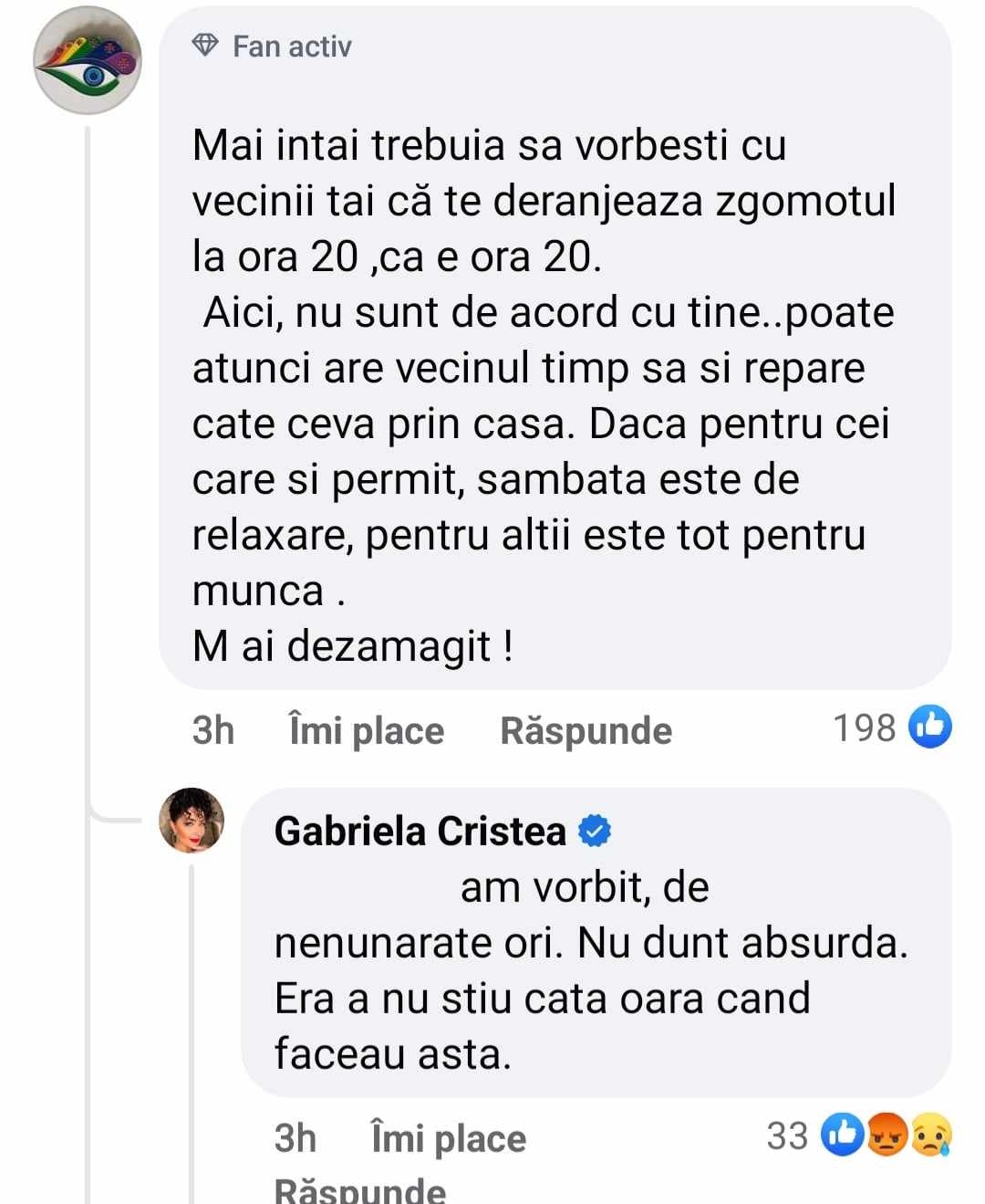 Gabriela Cristea a chemat poliția