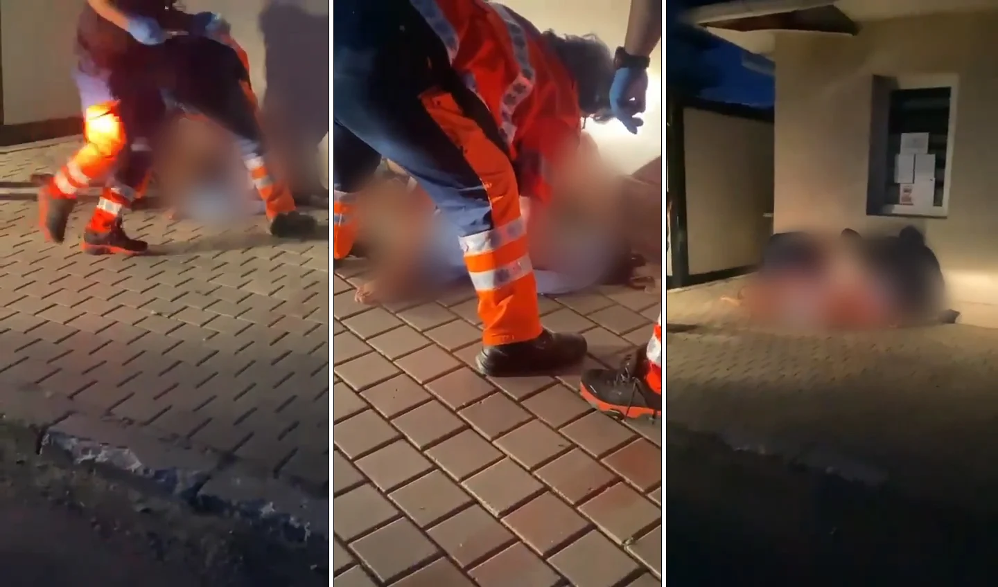 Imagini cu femeia care naste pe trotuar