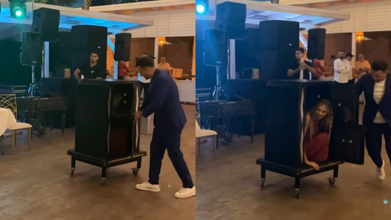 Momentul surprinzator care a avut la nunta lui Dani Otil cu Gabriela Prisacariu. De ce a fost invitata nasa cuplului intr-o cutie, invitatii au ramas uluiti