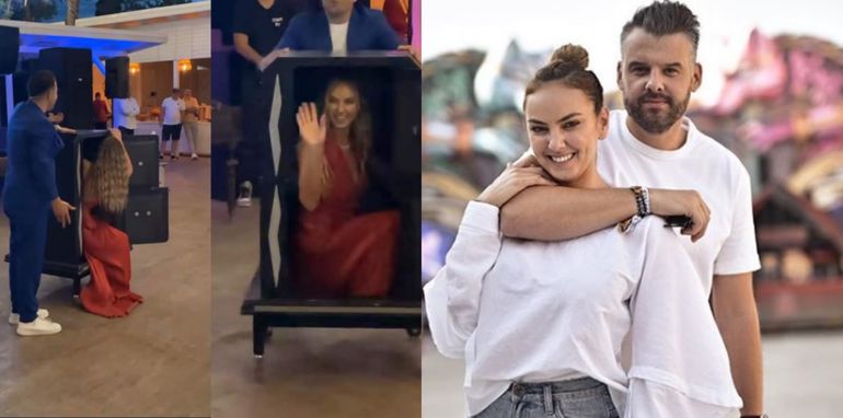 Momentul surprinzator care a avut la nunta lui Dani Otil cu Gabriela Prisacariu. De ce a fost invitata nasa cuplului intr-o cutie, invitatii au ramas uluiti