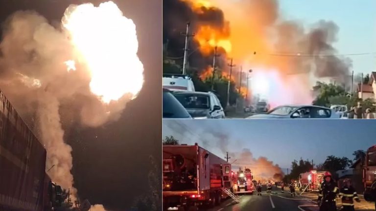 Ce a mai rămas din Crevedia după exploziile puternice la stația GPL. Locul arată ca în război