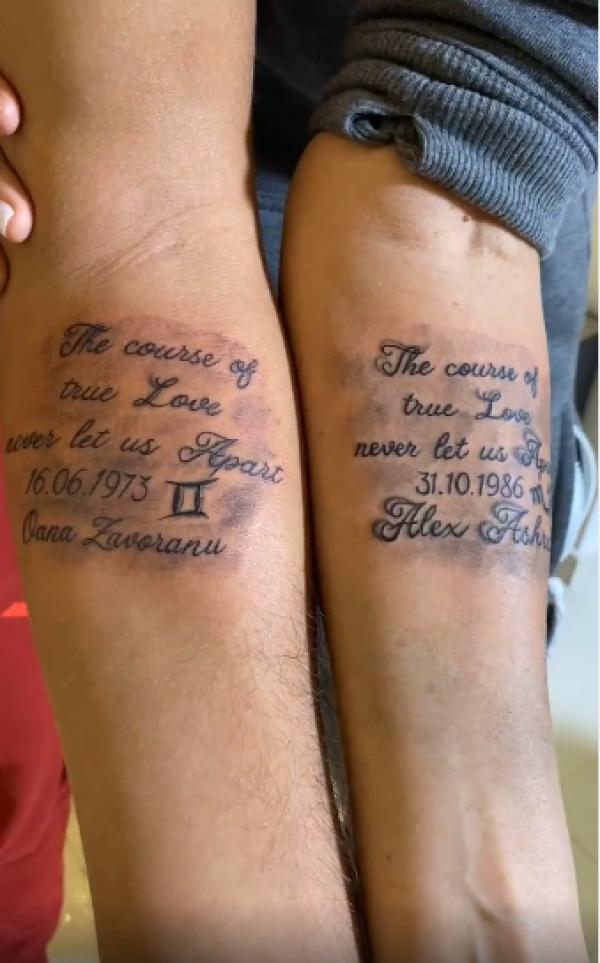 Oana Zavoranu si Alex Ashraf si-au facut tatuaje de cuplu