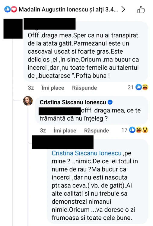 Cristina Șișcanu, desființată de fani pe internet