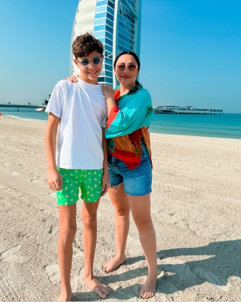 Andra si fiul ei, David