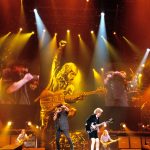 MELBOURNE, AUSTRALIA - FEBRUARY 11: AC/DC perform on stage at Melbourne Park on February 11th 2001 in Melbourne, Australia. (Photo by Martin Philbey/Redferns)