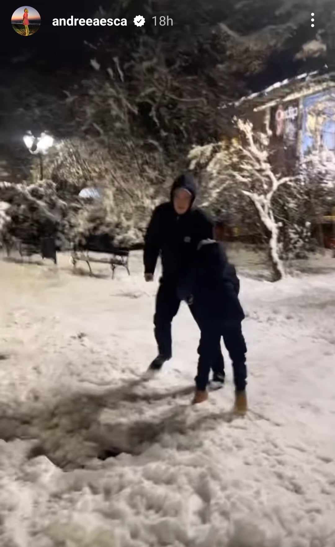 Andreea Esca, bătaie în zăpadă cu fiul ei, Aris Eram. Rar o vezi așa de fericită, imagini senzaționale