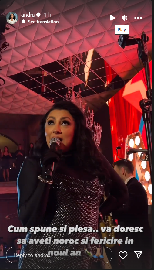 Cum s-a îmbrăcat Andra de Revelion. Cătălin Măruță, fascinat de apariția ei