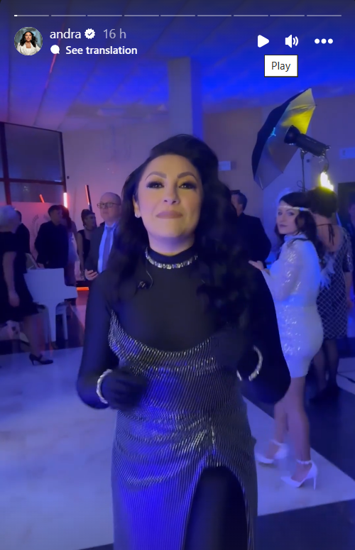 Cum s-a îmbrăcat Andra de Revelion. Cătălin Măruță, fascinat de apariția ei