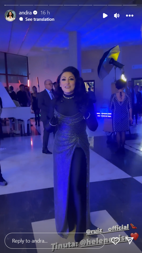 Cum s-a îmbrăcat Andra de Revelion. Cătălin Măruță, fascinat de apariția ei