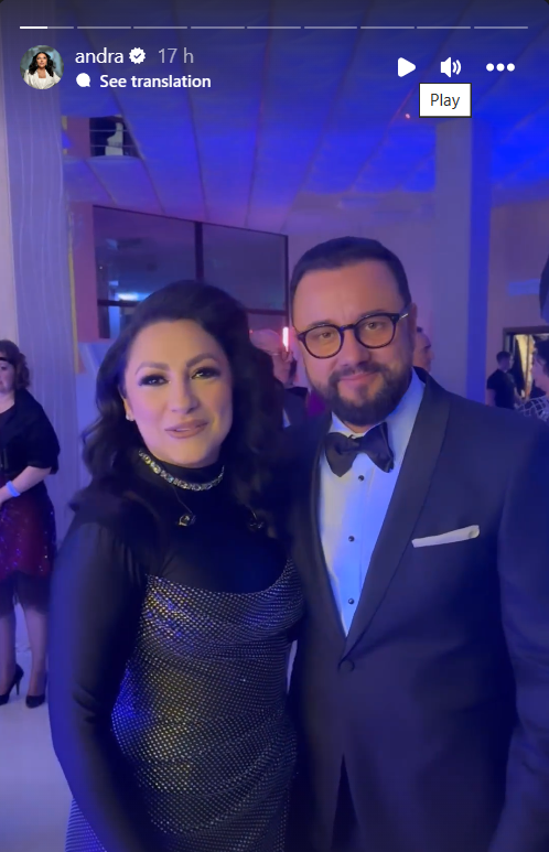 Cum s-a îmbrăcat Andra de Revelion. Cătălin Măruță, fascinat de apariția ei