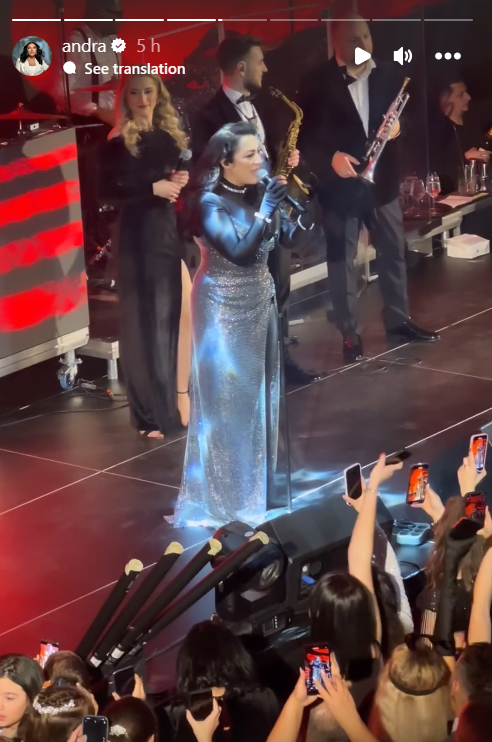 Cum s-a îmbrăcat Andra de Revelion. Cătălin Măruță, fascinat de apariția ei