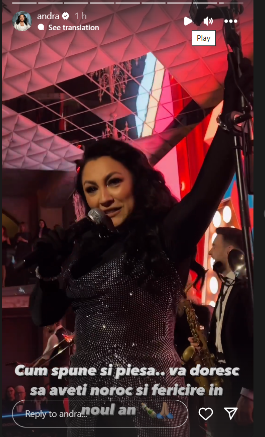 Cum s-a îmbrăcat Andra de Revelion. Cătălin Măruță, fascinat de apariția ei