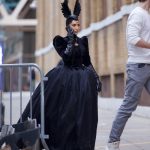 EXCLUSIVE: Kim Kardashian like youâ€™ve never seen her before! The reality star, turned actress has been spotted on set of American Horror Story in NYC, looking completely unrecognizable. Kim transformed into character, wearing a gothic Victorian era dress and a stunning head piece to match. After filming for weeks, this is the first time Kardashian has been seen on the set. She was seen taking a phone call outside of a production studio in NYC in between takes. She showed off her 3 inch long sharp nails, which poked through the gloves of her character. Kardashian herself has had success in reality TV, as a fashion and makeup mogul, and now has begun to take acting seriously, booking one of the biggest shows on TV, with another project coming down the pipeline.

Pictured: Kim Kardashian,Image: 836385096, License: Rights-managed, Restrictions: -FRA, Model Release: no, Pictured: Kim Kardashian, Credit line: Diggzy / SplashNews.com / Splash / Profimedia